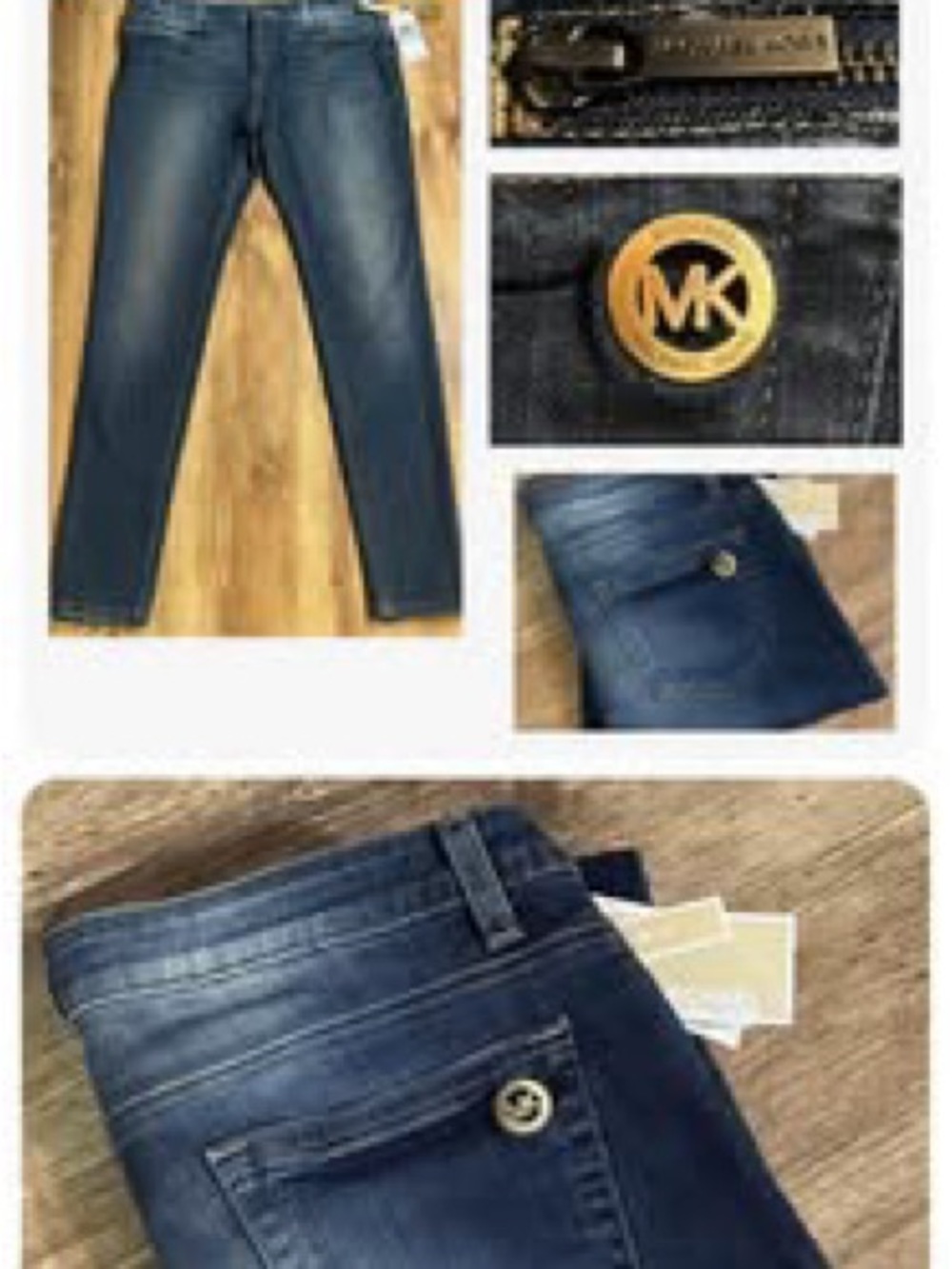 Michael Kors Women's Indigo Skinny Jeans with Gold Accent